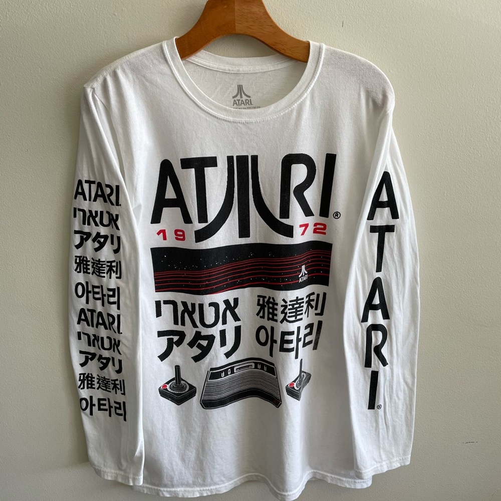 Atari logo Retro white long sleeve shirt in Men’s Medium